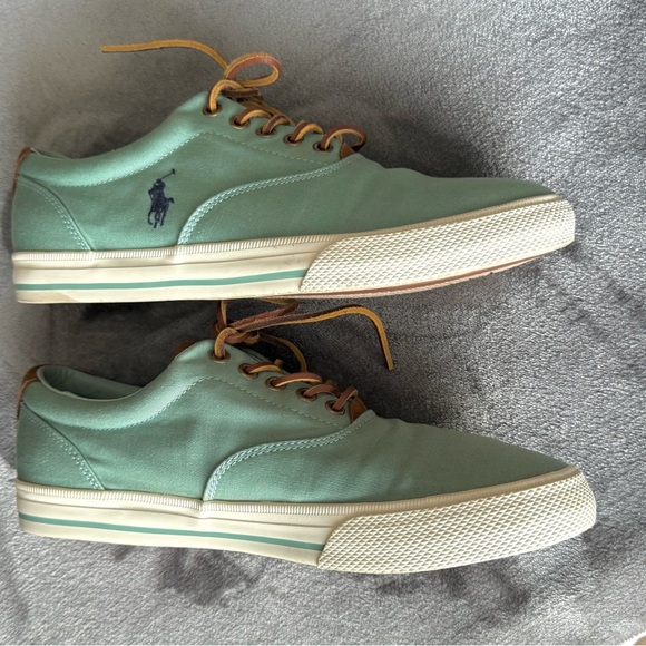 Polo Ralph Lauren Vaughn Canvas Seafoam Green Shoes sneakers Mens 9D Blue Pony - Picture 7 of 12